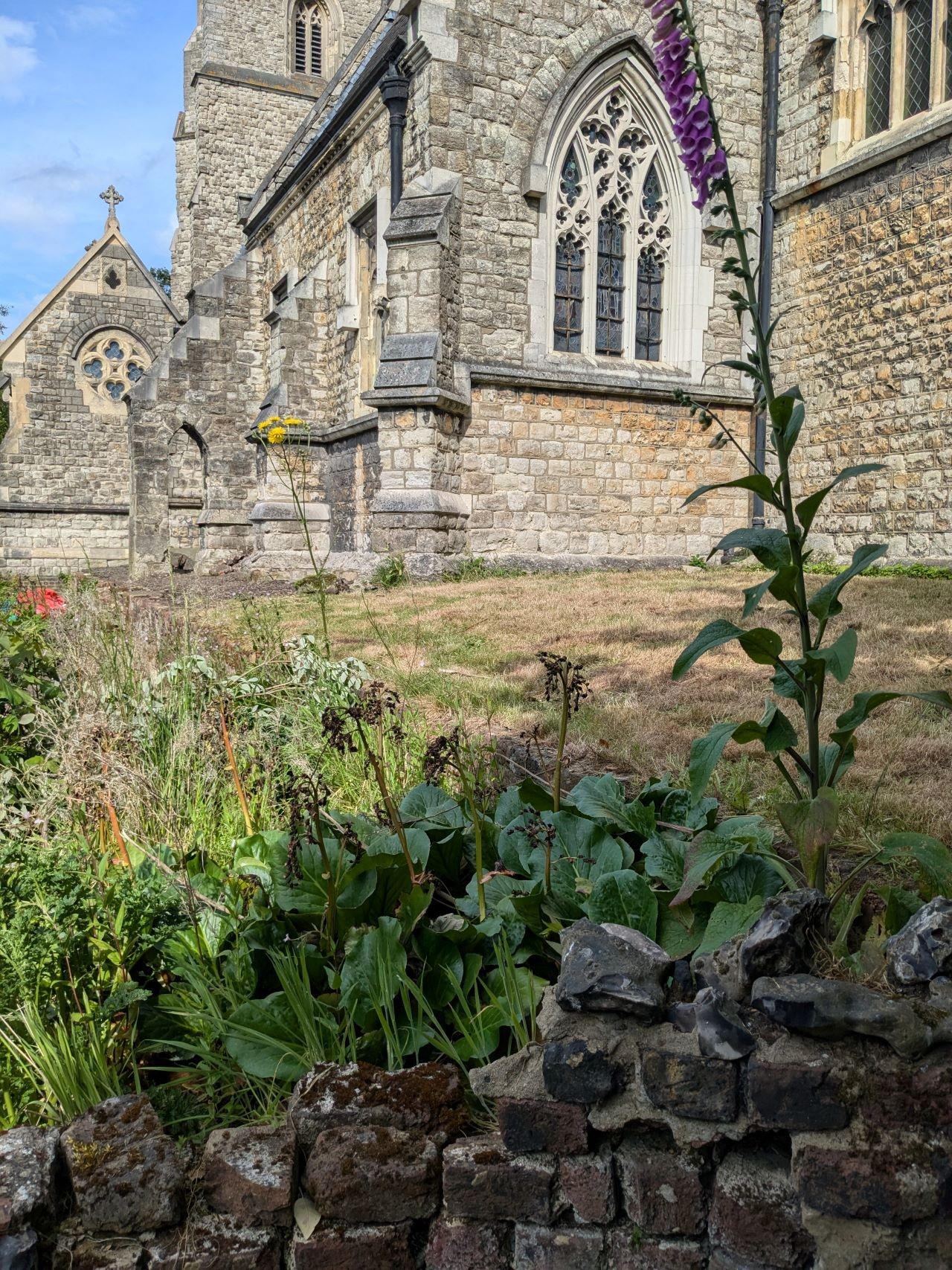 The back of the church tidied up